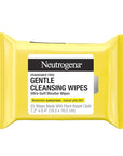Neutrogena Gentle Facial Cleansing Wipes, Ultra-Soft Micellar Cleansing Wipes for Effortless Cleansing Made Gentle, Fragrance Free Face Wipes for Sensitive Skin, Hypoallergenic, 25 ct