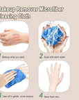 KODAMO Makeup Remover Cloth, 6 inch x 6 inch Reusable Makeup Remover Pads Washable Travel Bag, Microfiber Makeup Removal Face Wash Cloths with Just Water, Gentle Soft, 12 Pack