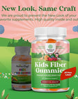 Kids Fiber Gummy Prebiotics Supplement - Soluble Fiber Gummies for Kids for Easing Constipation and Supporting Digestive Health Kids Fiber Gummies Immune System Booster Delicious Gummy Vitamins
