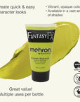 Mehron Makeup Fantasy FX Cream Makeup | Water Based | Halloween | Ogre Green Face & Body Paint For Adults 1 fl oz (30ml) (OGRE GREEN)