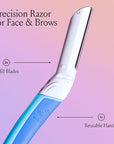 Billie - Dermaplane Starter Kit - Reusable Handle + 3 Refill Blades - Remove Facial Hair + Perfectly Shape Brows - Dermatologist-Approved - WaterPark