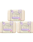A LA MAISON Rose Lilac Bar Soap - Triple French Milled Natural Moisturizing Hand Soap Bar (1 Bar of Soap, 8.8 oz)
