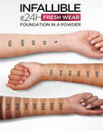 L’Oréal Paris Makeup Infallible Fresh Wear Foundation in a Powder, Up to 24H Wear, Waterproof, Beige Sand, 0.31 oz.