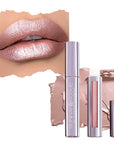 Runway Rogue Pearl Glam Long Wear Shimmer Liquid Lipstick, Metallic Nude/Pale-Pink Lipstick with Silver and Gold Shimmer, ‘Soft Box’