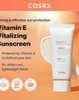 COSRX Vitamin E Vitalizing Face Sunscreen SPF 50, 1.69 fl oz, SPF Moisturizer, Lightweight under Makeup, Summer Travel Essentials, Korean Skin Care, Korean Sunscreen for Face, Stocking Stuffers