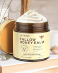 Beef Tallow and Honey Balm for Skin, Natural Face + Body Moisturizer with Organic Grass-Fed Beef Tallow & Raw Wild Honey for Dry & Sensitive Skin, 4.23oz