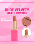 Juvia's Place The Nude Velvety Matte Lipstick Mademoiselle - Nude, Long-lasting, Rich-Color Lip Makeup, Creamy Lipstick with Matte Finish, Beauty & Lip Products