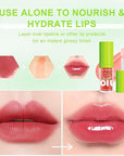 4 PCS Hydrating Lip Oil, Big Brush Head Lip Glaze Shiny Transparent Fat Lip Glow Oil, Nourishing & Non-sticky Long Lasting Fresh Clear Smooth Lip Care Plumping Lip Oil (4PCS A)