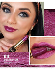 Oulac Purple Lipstick for Women with Metallic 3D Shine Lightweight Hydrating Formula, High Impact Lip Color, Vegan Beauty, Full Coverage Lip Makeup, Christmas Gifts for Women, Sugar Plum (04)