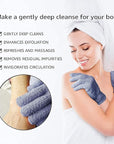 Evridwear Exfoliating Back Scrubber with Handles Two Sides for Body Shower Deep Cleans Skin Massages Invigorating Blood Circulation Men Women One Size (Back Scrubber + Heavy Gloves)