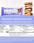 MOSH Blueberry Almond Crunch Keto Protein Bars, High Fiber, Low Carb, Gluten Free, High Protein, Brain Healthy Snack, 12 Count