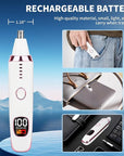 2025 Rechargeable Nose and Ear Hair Trimmer With LED Dispaly for Women Men,4 in 1 Painless Eyebrow & Facial Hair Trimmer with Powerful Motor,Ladies Wet & Dry Electric Razor for Travel (Pink)