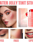 Milk Cooling Water Jelly Tint, Jelly Blush Stick Makeup Jelly Tint, Milk Jelly Blush, Cruelty Free, Blush Stick for Cheeks and Lips