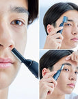 Panasonic Facial Hair Trimmer for Sensitive Skin, Unisex Detailer with Flexible Head, Gentle on Acne, Includes 2 Eyebrow Attachments, Wet/Dry - ER-GM40-K (Black)