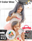 Temporary Silver White Hair Color Wax for Kids, Women Men Colored Hair Styling Mud, Washable Style Dye for Girl Boy Teens, DIY Instant Hair Coloring Gel Cream for Cosplay Halloween Children's Day