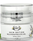 Skin Nation Rejuvenating Eye Gel, Super Hydrating with Peptides, Hyaluronic Acid and Green Tea, Lightweight Plant Based Under Eye Cream for Puffiness, Dark Circles and Smooth Skin, 0.51 oz