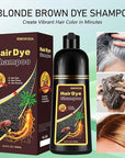 Fvquhvo Instant Hair Color Shampoo, Blonde Brown for Women Men, Long Lasting Brown Hair Dye Colors in Minutes, Easy to Use