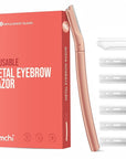 ZOMCHI Eyebrow Razor, Face Razors for Women&Men, Eyebrow Trimmer Shaper with Precision Cover,Facial Shaver with 6 Blades (Rose Gold)