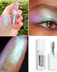 MAKI YIKA Glitter Liquid Eyeshadow Chameleon Metallic Eyeshadow MultiColor Shifting Long Lasting Multichrome Holographic Eye Topper Glitters (#6 Aurora)