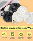 Nugilla 18 Packs Reusable Makeup Remover Pads with a Washable Laundry Bag, Resuable Microfiber Round Towel Skin Face Towels, Soft Makeup Remover Cloth, Fast Drying Washcloth (Grey/White)