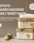 SKINFOOD Potato Madecassoside Daily Sheet Mask, Korean 5-Minute Quick Skincare Hack, Soothing & Skin Barrier Face Mask for Damaged Skin, Bulk Pack (30EA)