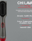 CHI Lava Heated Straightening Brush, 3-in-1 Hair Straightener, Dryer & Smoothing Comb, Reduces Frizz & Increases Shine for Healthy & Easy Styling