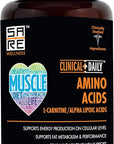 CLINICAL DAILY Acetyl L Carnitine - Alpha Lipoic Essential Amino Acids Supplements Capsules for Women, Men or Elderly- ALCAR ALA Complex Helps Boost Metabolism, Brain, Heart, & Muscle Health- 60 Pills