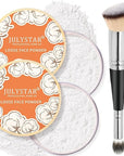 2PCS Loose Face Powder, Oil Control Minimizes Pores (01# Translucent) 8g