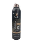 Australian Gold Continuous Spray Sunscreen with Instant Bronzer SPF 15, Immediate Glow & Dries Fast, Broad Spectrum, Water Resistant, Non-Greasy, Oxybenzone Free, Cruelty Free, 6 Ounce