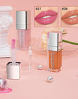 2PCS Hydrating Lip Glow Oil, Plumping Lip Gloss, Clear to Pink Lip Oil Gloss, Transparent Moisturizing Lip Balm, Natural Lip Plumper, Lip Plumper Gloss Make Lips Fuller and Moisturizing