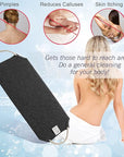 Evridwear Exfoliating Back Scrubber with Handles Two Sides for Body Shower Deep Cleans Skin Massages Invigorating Blood Circulation Men Women One Size (Gray)