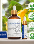 HIQILI Ylang-Ylang Essential Oil, Long-Lasting Scent for Diffuser, Perfumes, Aromatherapy, DIY - 3.38 Fl Oz