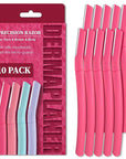 Face Razors for Women, Dermaplane Razor for Women Face, Eyebrow Razor, Facial Razors, Dermaplaning Tool, Gentle Skin Exfoliation Microblades for Sensitive Skin, Peach Fuzz Remover, 10 Count (Coral)