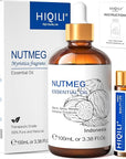 HIQILI Nutmeg Essential Oil 3.38 Fl Oz, Pure Natural Nutmeg Oil for Aromatherapy, Diffuser - 100ml