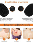 VWMYQ Back Scrubber for Shower, New Update Double Sided Body Scrub Brush Long Handle with Soft Silicone Bristles and Stiff Nylon Bristles for Shower Exfoliating and Massage Can Produce More Rich Foam