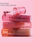 KIMUSE Gleamy Gloss Lip Stain Set, Long-lasting Lightweight Glow Lip Tint, Non-sticky Moisturizing Juicy & Glossy Finish