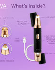 SPA SCIENCES - AIVA - The 2-in-1 Facial Hair Remover & Eyebrow Trimmer with Built-in LED Lights