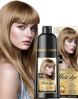 Natural Hair Dye Shampoo 3 IN 1, Gray Hair Coverage, Vegan, Ammonia-Free & Paraben-Free Hair Coloring Shampoo for Women & Men, Beard Dye for Men, Nourishing Gentle (ASH BLONDE)