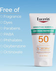 Eucerin Sun Sensitive Mineral Sunscreen Lotion SPF 50 with Zinc Oxide Protection, Hypoallergenic Sunscreen for Sensitive Skin, Oxybenzone and Octinoxate Free, 4 Fl Oz Tube