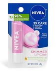 NIVEA Shimmer Lip Care, Shimmer Lip Balm with Shea Butter, Nourishing Oils and Vitamin C & E, 3-in-1 Moisture, Repair (for Dry Lips) and Shimmer, 0.17 Oz Stick