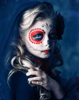 MEICOLY Black White Red Face Body Paint Stick with Setting Powder and Sponges,Clown White Devil Joker Face Paint Makeup,Waterbased Body Paint,Halloween Face Painting for Vampire Skeleton Spiderman