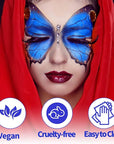 MEICOLY Cream Royal Blue Face Body Paint,2.1Oz Smudge-Proof Navy Blue Face Paint,Water Based Washable Full Body Paint for Adults and Kids,Dark Blue Halloween SFX Avatar Smurf Mystique Special Effects