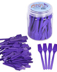PANA 100pcs Brand Cosmetic Make Up Disposable Plastic 2.5" Spatulas Skin Care Facial Cream Mask Spatula (100 Pieces in a Container) (PURPLE)