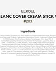 Blanc Cover Cream Stick V White - Korean Color-Changing Foundation Stick with Volufiline - Medium to Full Coverage Dewy Finish Base Makeup - Dual-Ended with Detachable Brush (203 Medium)