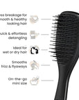 Tangle Teezer Ultimate Detangler Hairbrush, Eliminates Knots & Reduces Breakage, Mini Hair Brush for Travel, Small Hands & All Hair Types, Black