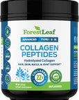 ForestLeaf Collagen Peptides Powder Unflavored - Hydrolyzed Grass Fed Keto Collagen Protein Powder Type 1, 2 & 3 - Vital Hair, Skin, Nails, Joints, Recovery, 11g Per Serving