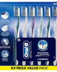 Oral-B Pro Health CrossAction All in One Soft Toothbrushes, Deep Plaque Fighter, Rounded Bristles Gentle on Teeth, Tongue and Cheek Cleaner, Gum Stimulators, 6 Count, Tooth Brush Pack