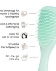 Tangle Teezer Fine & Fragile Ultimate Detangler Brush, Detangles & Reduces Breakage, Travel-Size Mini Hair Brush, Mint