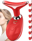Red-Light-Therapy-for-Face and Neck, Face 𝖲 culpting Wand Facial Massager with 7 Color (Red)