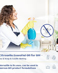 HIQILI 0.33 Fl Oz Citronella Oil for Homemade Sprays, Add to Diffuser, 100% Pure and Natural Undiluted, Portable - 10ml